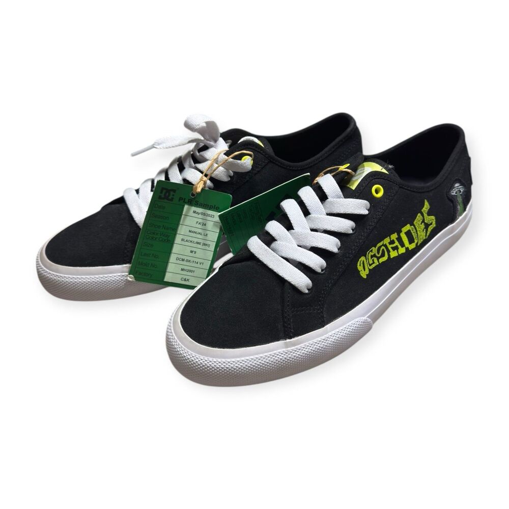 DC‎ Shoes Manual LE Shoes Mens Size 9 Black Lime Alien Theme Retro Skate Shoes
